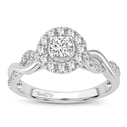 0.64ct Natural Diamond Engagement Ring in 14K White Gold