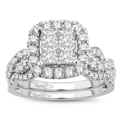 1.75ct Natural Diamond Bridal Set in 14K White Gold