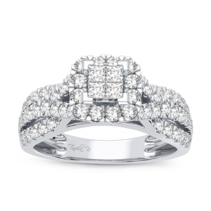 1ct Natural Diamond Bridal Set in 10K White Gold