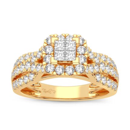 1ct Natural Diamond Bridal Set in 10K Yellow Gold
