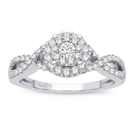 0.38ct Natural Diamond Engagement Ring in 14K White Gold