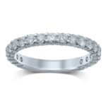 1ct Natural Diamond Wedding Band in 14K White Gold