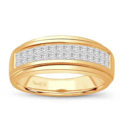 0.96ct Natural Diamond Band in 14K Yellow Gold