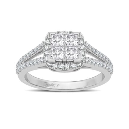 0.62ct Natural Diamond Engagement Ring in 14K White Gold