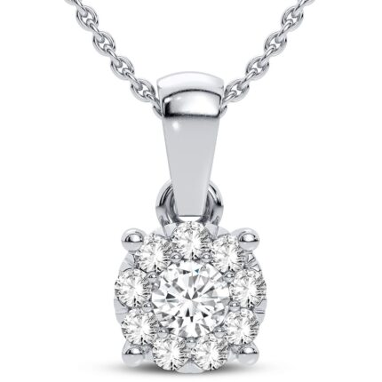 0.25ct Natural Diamond Pendant in 14K White Gold