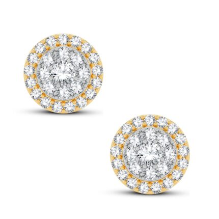 Women's 0.62ct Natural Diamond Earrings in 14K Yellow Gold