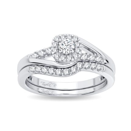 0.33ct Natural Diamond Bridal Set in 10K White Gold