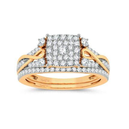 0.50ct Composite Diamond Bridal Set in 14K Yellow Gold