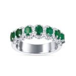 0.24ct Emerald & Diamond Fashion Ring in 14K White Gold