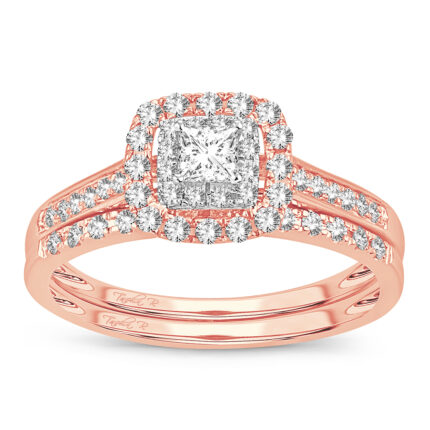 0.50ct Natural Diamond Bridal Set in 14K Rose Gold