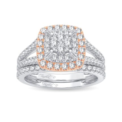 0.75ct Composite Diamond Bridal Set in 14K Rose Gold