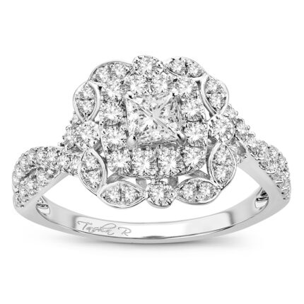 1ct Natural Diamond Bridal Ring in 14K White Gold
