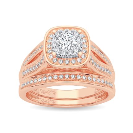 0.40ct Natural Diamond Bridal Set in 14K White Gold