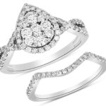 1.40ct Pear Diamond Bridal Set in 14K White Gold