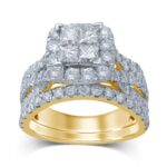 3.16ct SI Princess Diamond Bridal Set in 14K White Gold