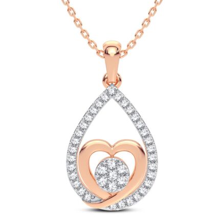 0.25ct Natural Diamond Pendant in 14K Rose Gold