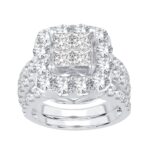 4ct SI Princess Diamond Bridal Set in 14K White Gold