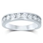 0.52ct Natural Diamond Wedding Band in 14K White Gold