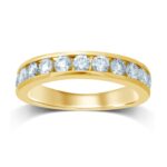 0.10ct Natural Diamond Wedding Band in 14K Yellow Gold
