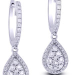 0.97ct Natural Diamond Earrings in 14K White Gold