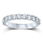 0.27ct Natural Diamond Wedding Band in 14K White Gold