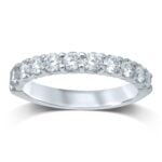 1ct Natural Diamond Wedding Band in 14K White Gold