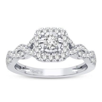 0.33ct Natural Diamond Engagement Ring in 14K White Gold