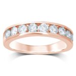 0.52ct Natural Diamond Wedding Band in 14K Rose Gold