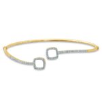 0.25ct Natural Diamond Bangle Bracelet in 10K White Gold