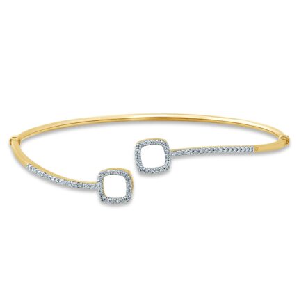 0.25ct Natural Diamond Bangle Bracelet in 10K White Gold