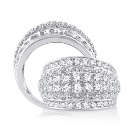 2ct SI Natural Diamond Fashion Ring in 14K White Gold