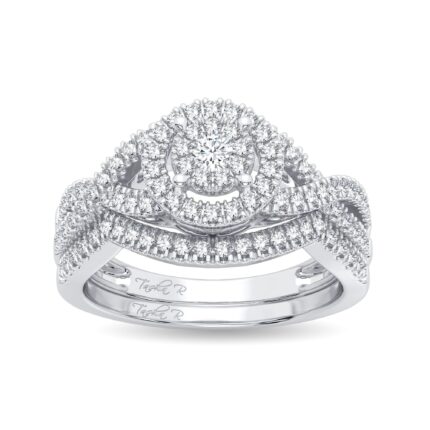 0.50ct Composite Diamond Bridal Set in 14K White Gold