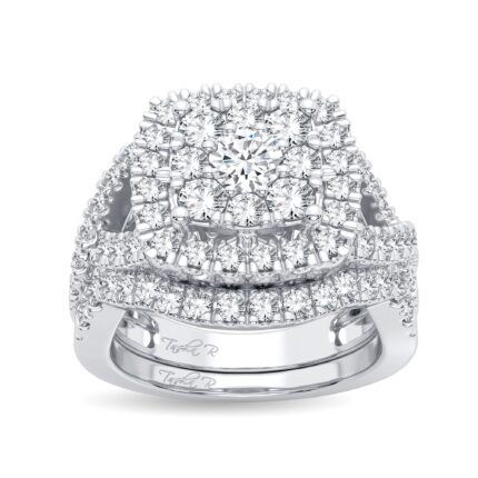 2ct Composite Diamond Bridal Set in 14K White Gold