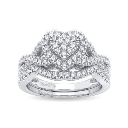 0.50ct Composite Diamond Bridal Set in 14K White Gold