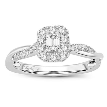 0.50ct Natural Diamond Engagement Ring in 14K White Gold