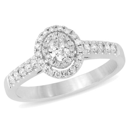 0.50ct Natural Diamond Engagement Ring in 14K White Gold