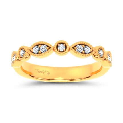 0.17ct Natural Diamond Fashion Ring in 14K Yellow Gold