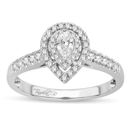 0.51ct Natural Diamond Engagement Ring in 14K White Gold