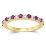 0.20ct Ruby & Natural Diamond Fashion Ring in 14K White Gold