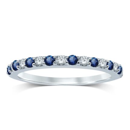 0.20ct Sapphire & Diamond Fashion Ring in 14K White Gold