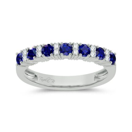 0.10ct Sapphire & Diamond Fashion Ring in 14K White Gold