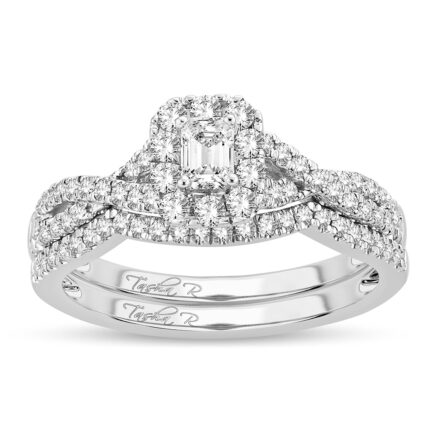 0.75ct Fancy Cut Diamond Bridal Set in 14K White Gold