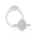 0.53ct Natural Diamond Engagement Ring in 14K White Gold