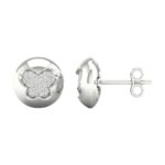 Women's 0.12ct Natural Diamond Earrings in 10K White Gold