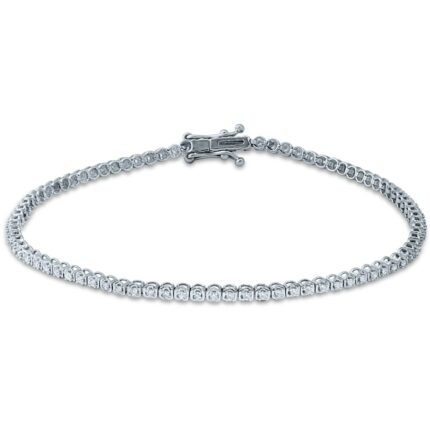 1ct Natural SI Diamond Bracelet in 14K White Gold