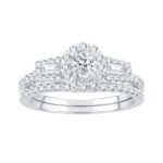 1ct Natural Diamond Bridal Set in 14K White Gold