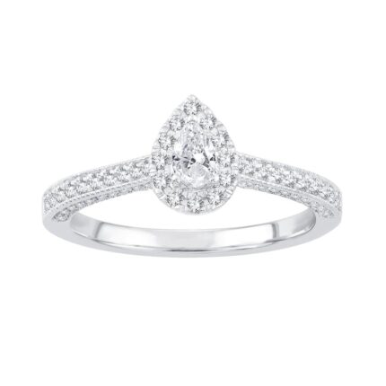 0.50ct Natural Diamond Engagement Ring in 14K White Gold