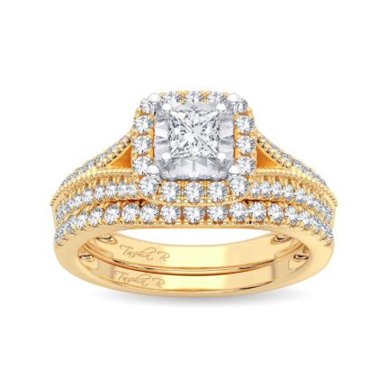 0.75ct Natural Diamond Bridal Set in 14K Yellow Gold
