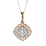 0.33ct Natural Diamond Pendant in 14K Rose Gold