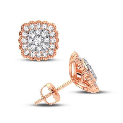 Women's 0.50ct Natural Diamond Earrings in 14K Rose Gold